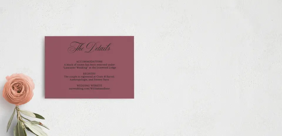Guest Information Card