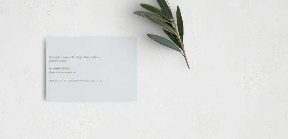 Guest Information Card Back View