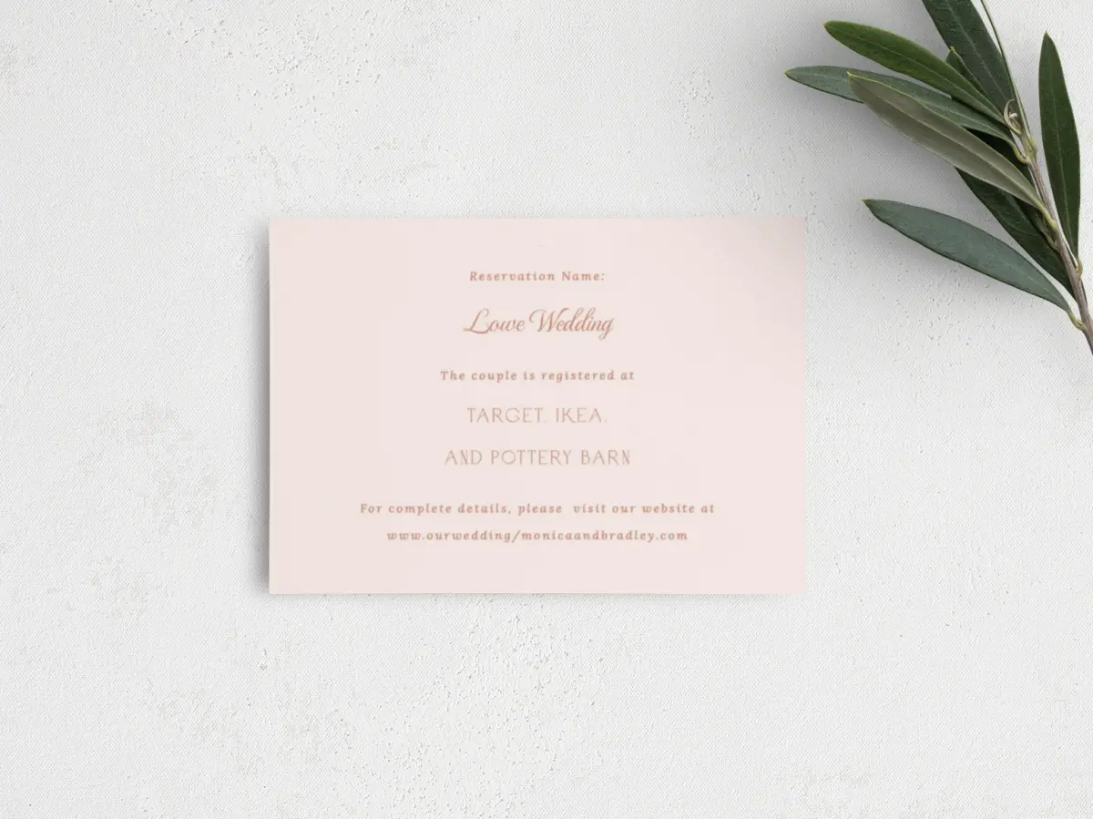 Guest Information Card Back View