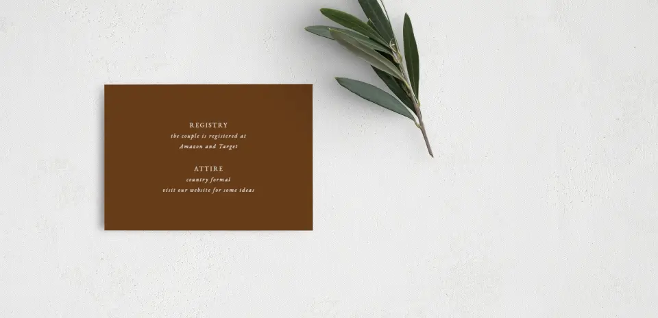 Guest Information Card Back View