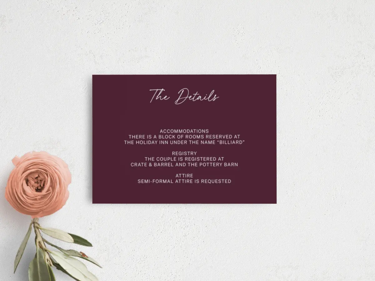 Guest Information Card