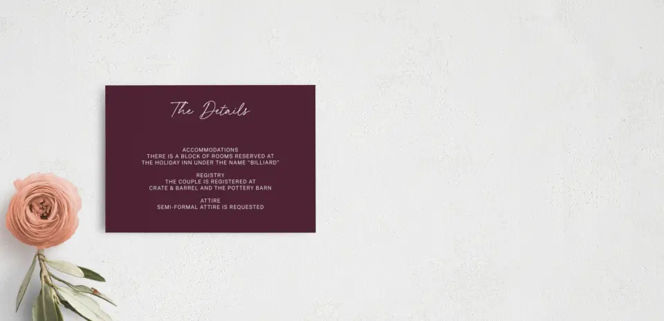 Guest Information Card