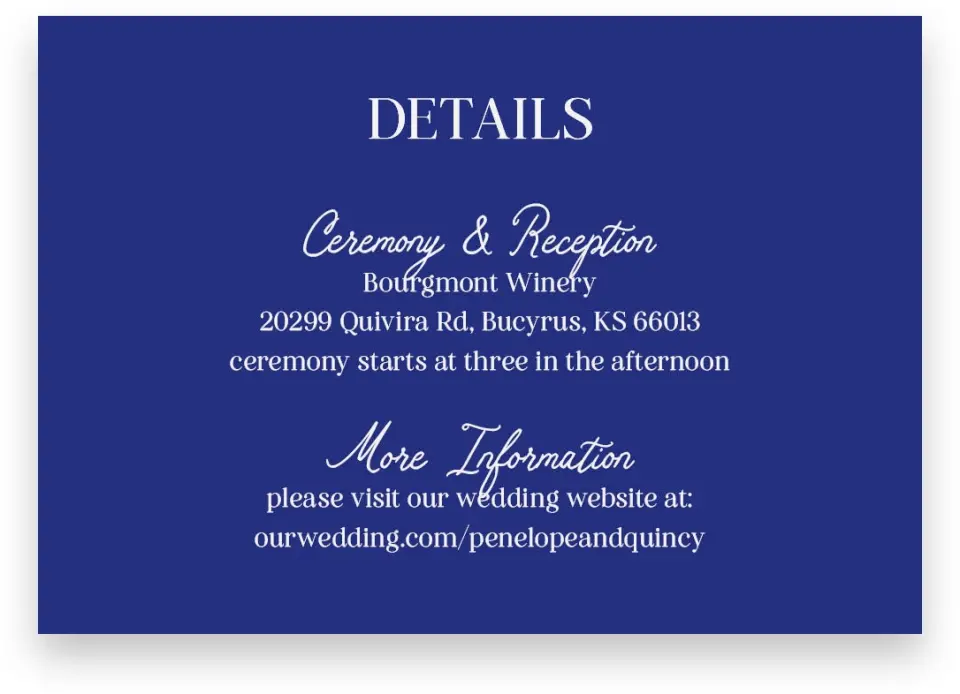 This is a 5" x 3½" Wedding Invitation Enclosure Card called Storybook Garden printed in full color on Premium Smooth paper
