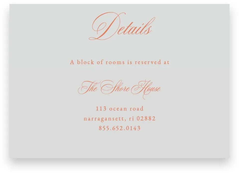 This is a 5" x 3½" Wedding Invitation Enclosure Card called Forever Favorite printed in full color on Premium Smooth paper