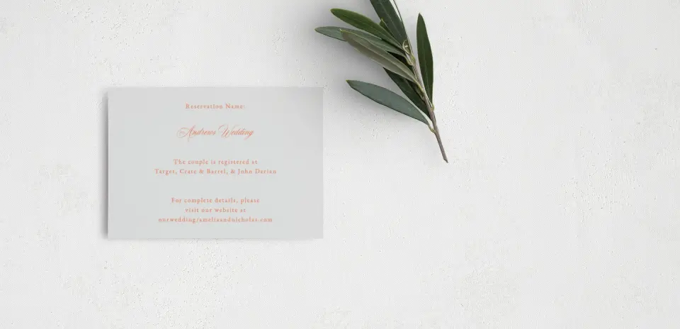 Guest Information Card Back View