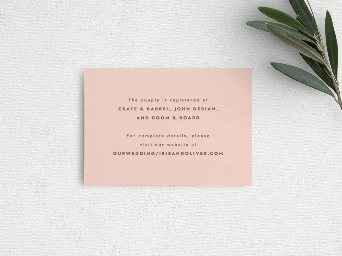 Guest Information Card Back View