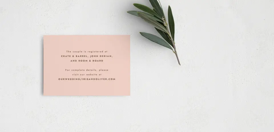 Guest Information Card Back View
