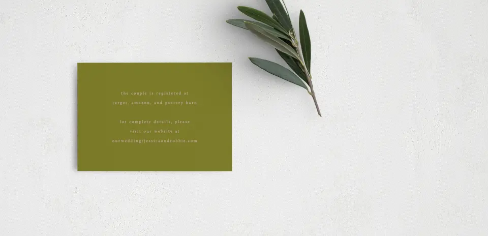 Guest Information Card Back View