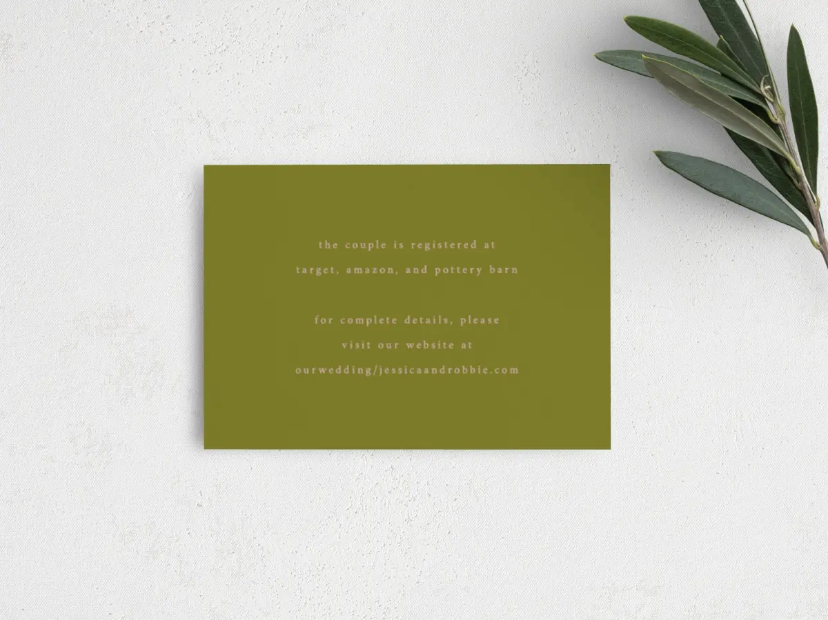 Guest Information Card Back View