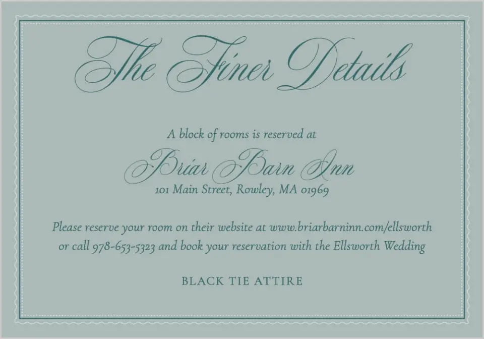 This is a 5" x 3½" Wedding Invitation Enclosure Card called Delicate Vintage printed in full color on Premium Smooth paper