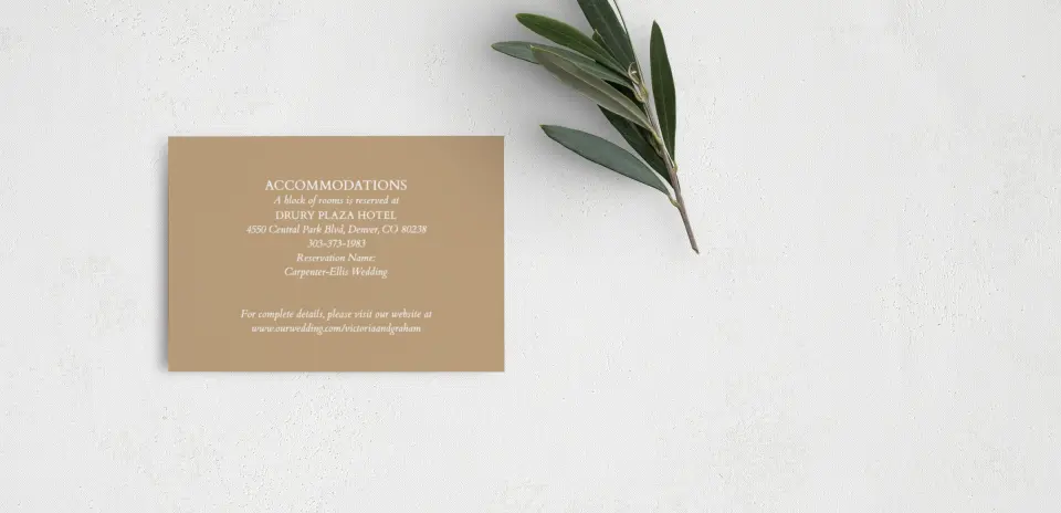 Guest Information Card Back View