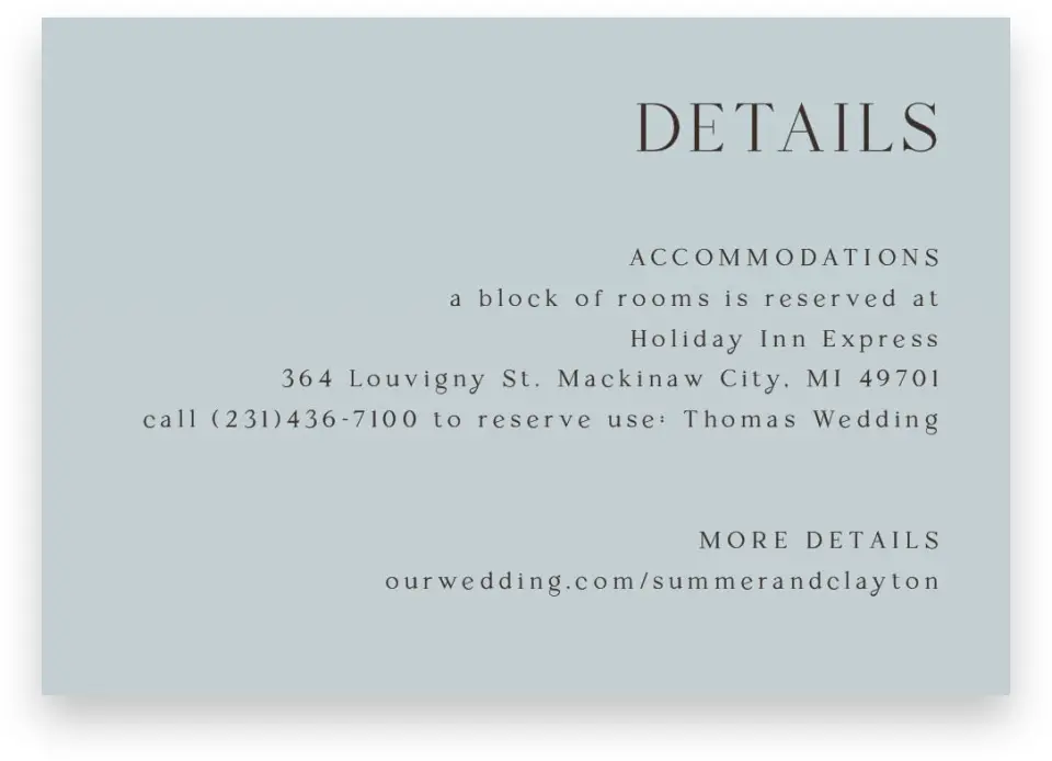 This is a 5" x 3½" Wedding Invitation Enclosure Card called Beacon of Love printed in full color on Premium Smooth paper