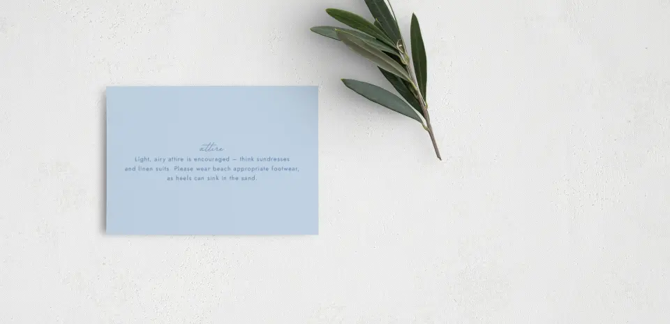 Guest Information Card Back View