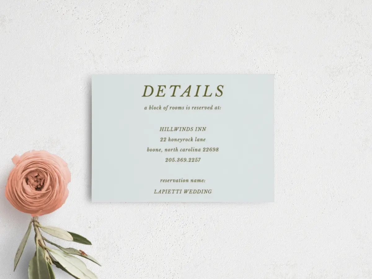 Guest Information Card