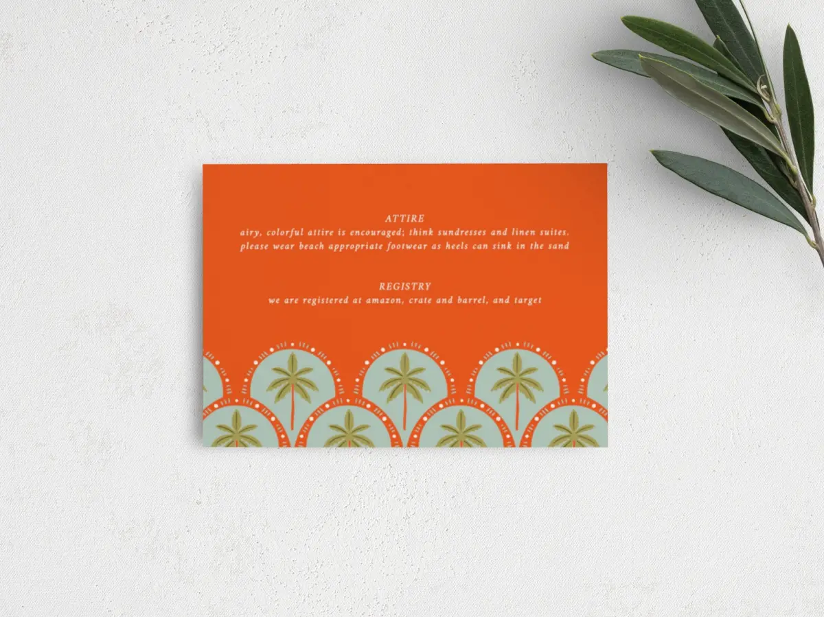 Guest Information Card Back View