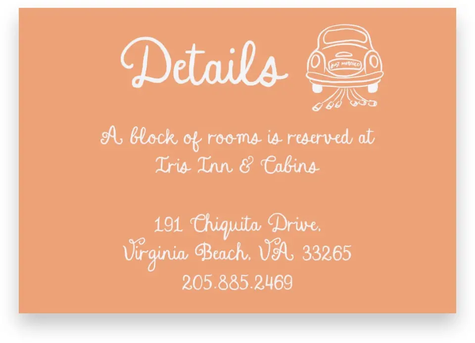 This is a 5" x 3½" Wedding Invitation Enclosure Card called Wavy Love printed in full color with Gold foil on Premium Smooth paper
