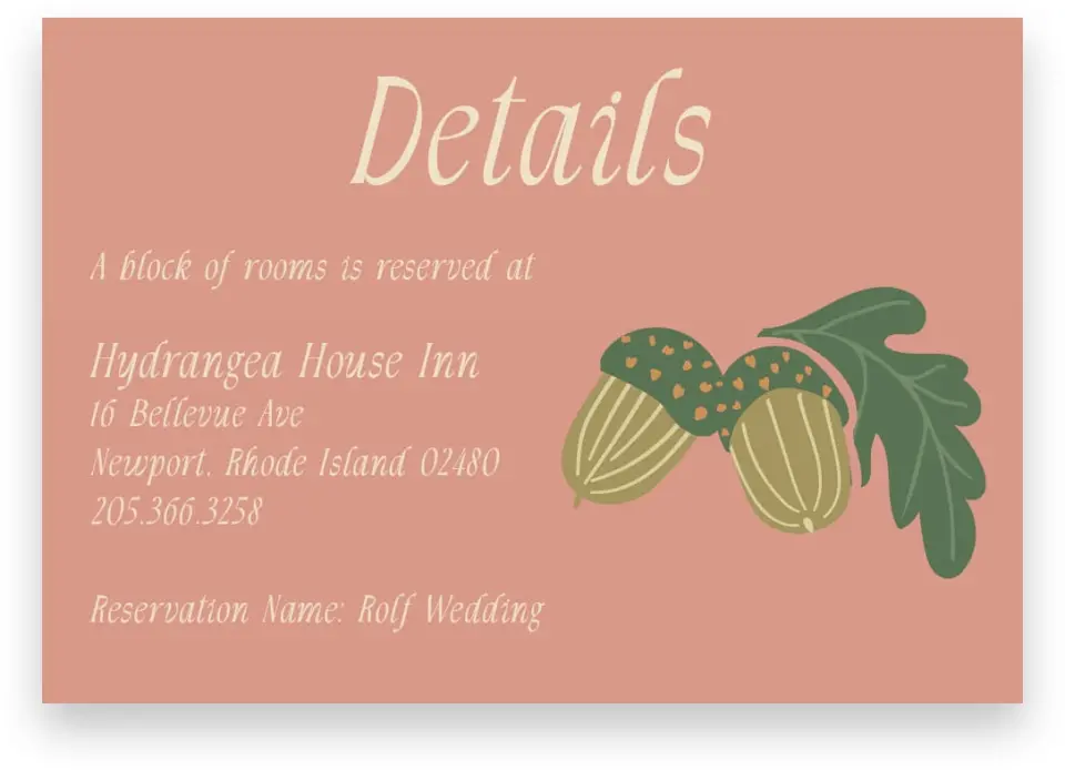 This is a 5" x 3½" Wedding Invitation Enclosure Card called Regal Garden printed in full color with Silver foil on Luxe Satin (coated) paper
