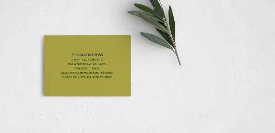 Guest Information Card Back View