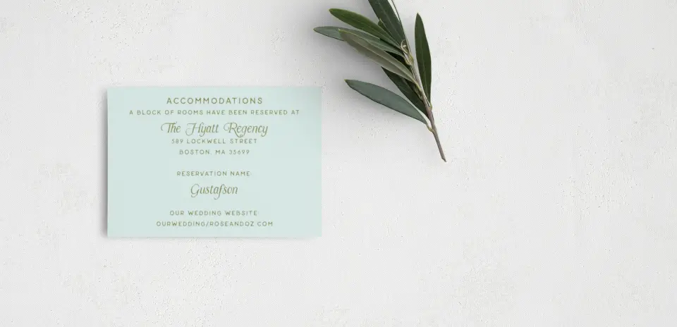 Guest Information Card Back View