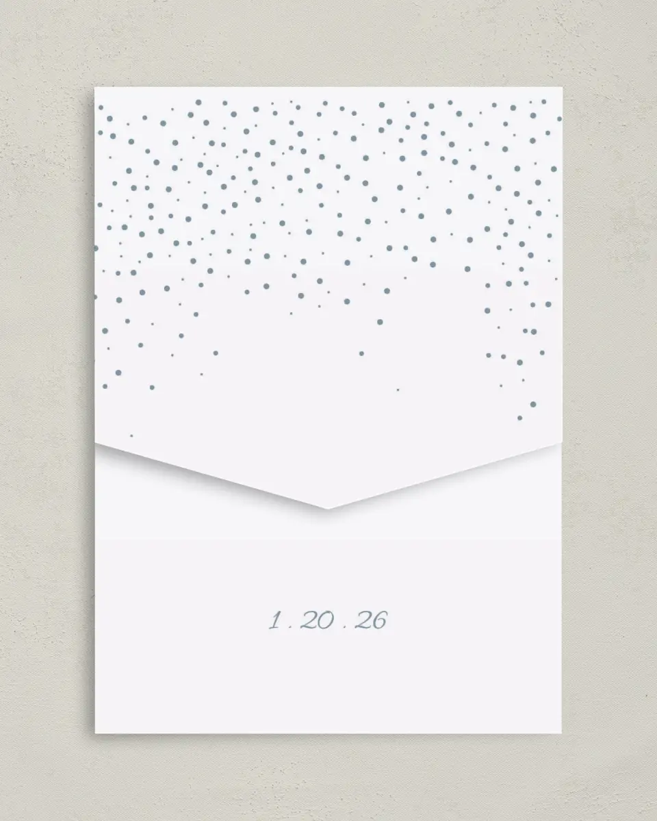 This is a 5¼" x 7¼" Folded Pocket Wedding Invitation called Woodland Wishes printed in full color on Premium Smooth paper