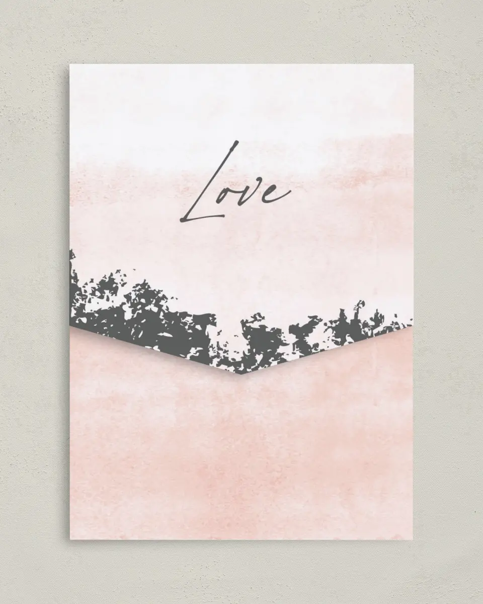 This is a 5¼" x 7¼" Folded Pocket Wedding Invitation called Chic Patina printed in full color on Premium Smooth paper
