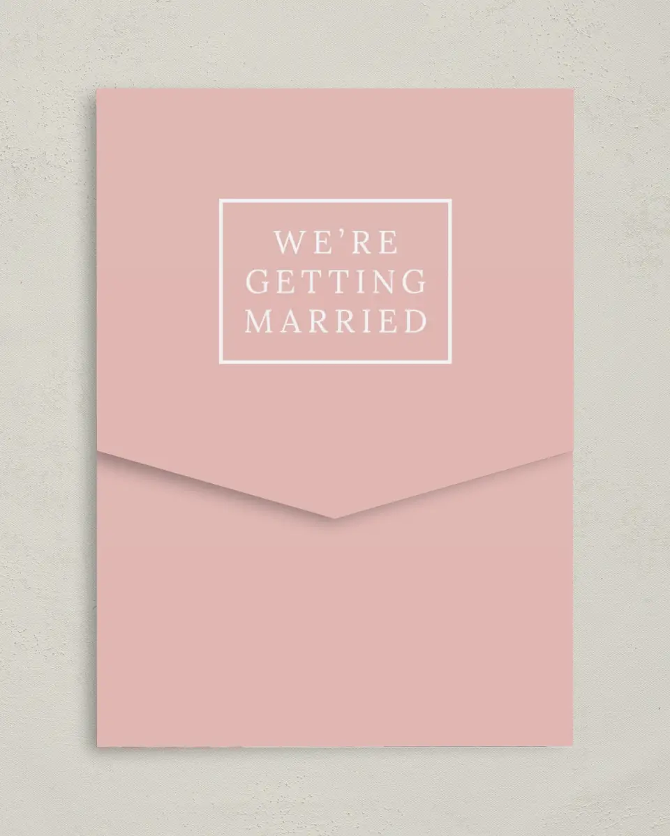 This is a 5¼" x 7¼" Folded Pocket Wedding Invitation called Fantasia Garden printed in full color on Premium Smooth paper
