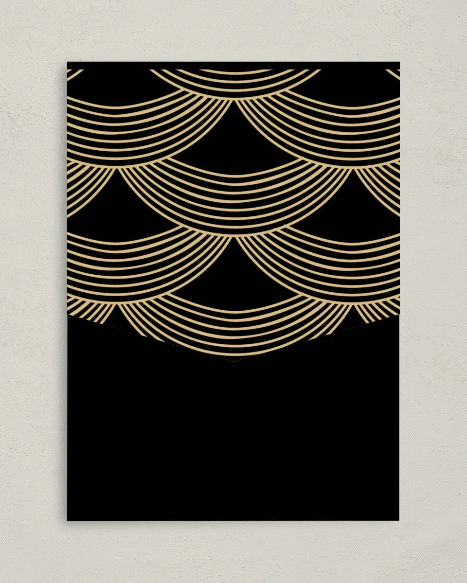 This is a 5¼" x 7¼" Folded Pocket Wedding Invitation called Spectacular Romance printed in full color on Premium Smooth paper