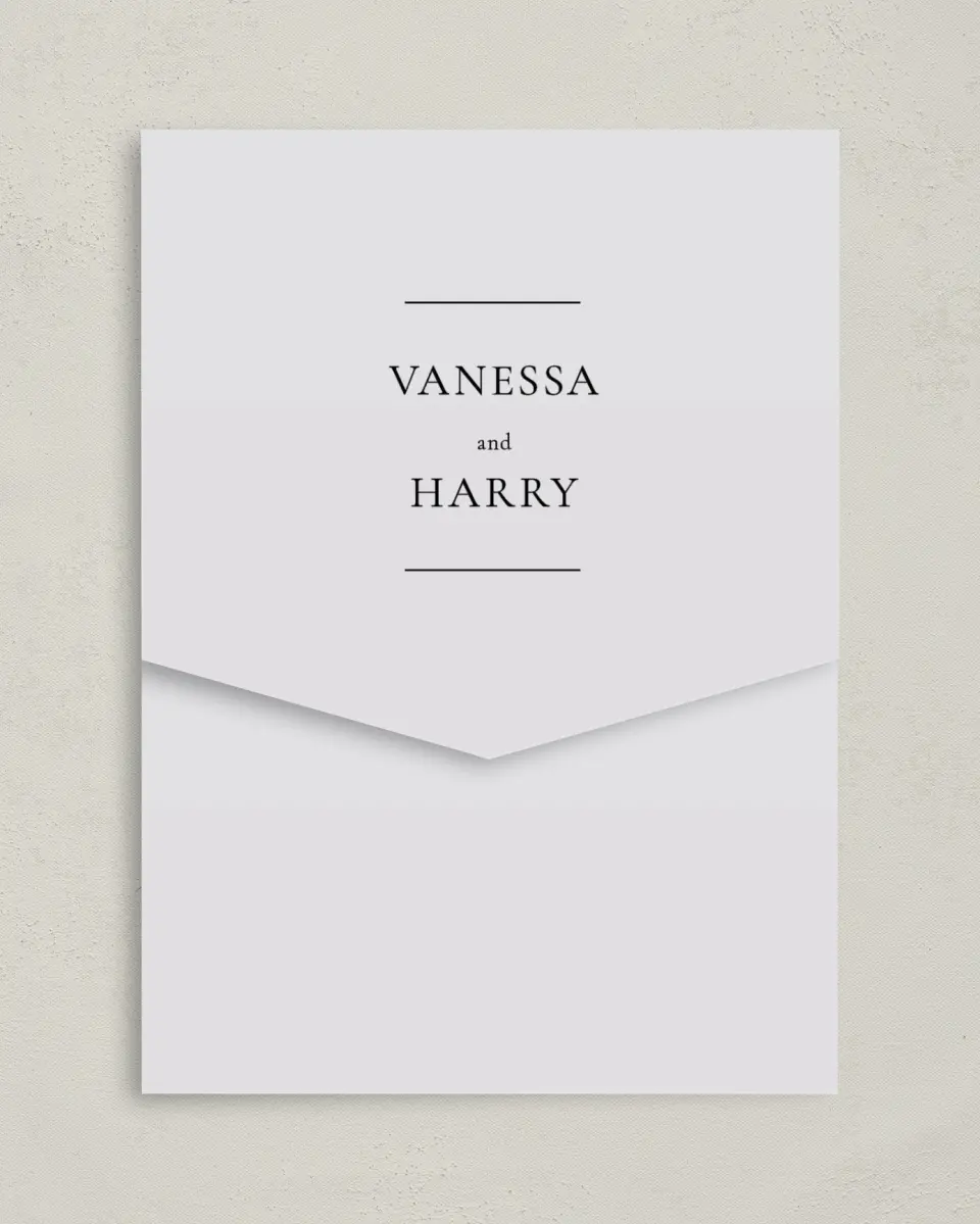 This is a 5¼" x 7¼" Folded Pocket Wedding Invitation called Lovely Blush printed in full color on Premium Smooth paper