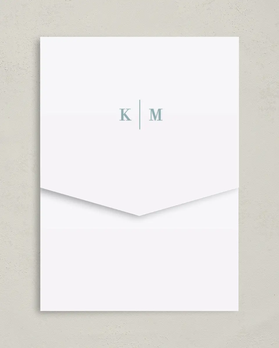 This is a 5¼" x 7¼" Folded Pocket Wedding Invitation called Eternal Love printed in full color on Premium Smooth paper