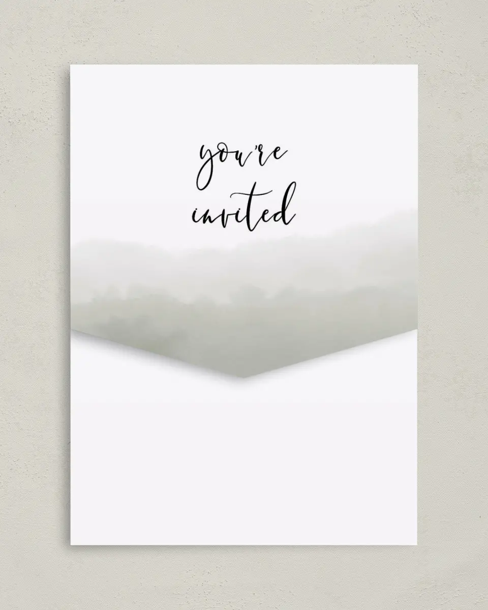 This is a 5¼" x 7¼" Folded Pocket Gala Invitation called Night of Giving printed in full color on Premium Smooth paper