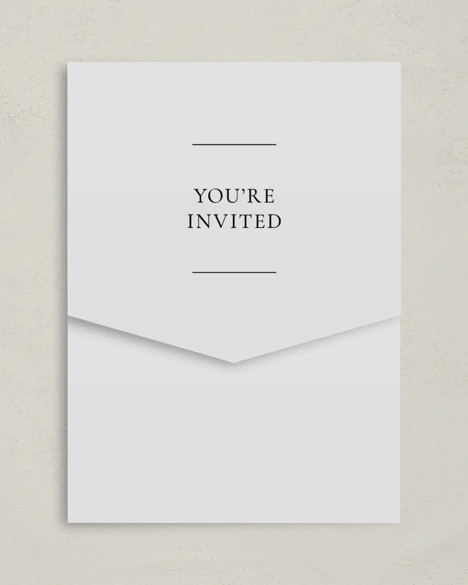 This is a 5¼" x 7¼" Folded Pocket Gala Invitation called Simply Appreciated printed in full color on Premium Smooth paper