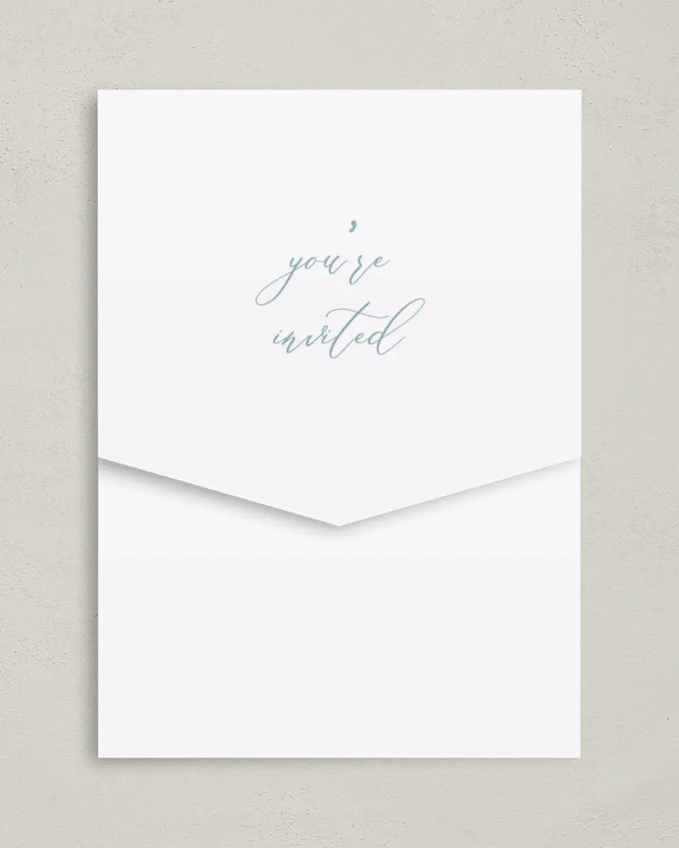 This is a 5¼" x 7¼" Folded Pocket Gala Invitation called Formal Holiday Party printed in full color on Premium Smooth paper