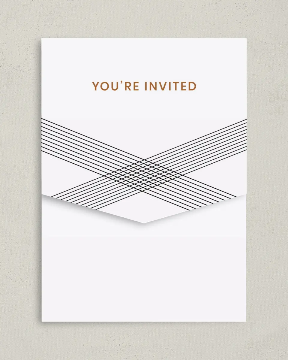 This is a 5¼" x 7¼" Folded Pocket Gala Invitation called Debut Celebration printed in full color on Premium Smooth paper