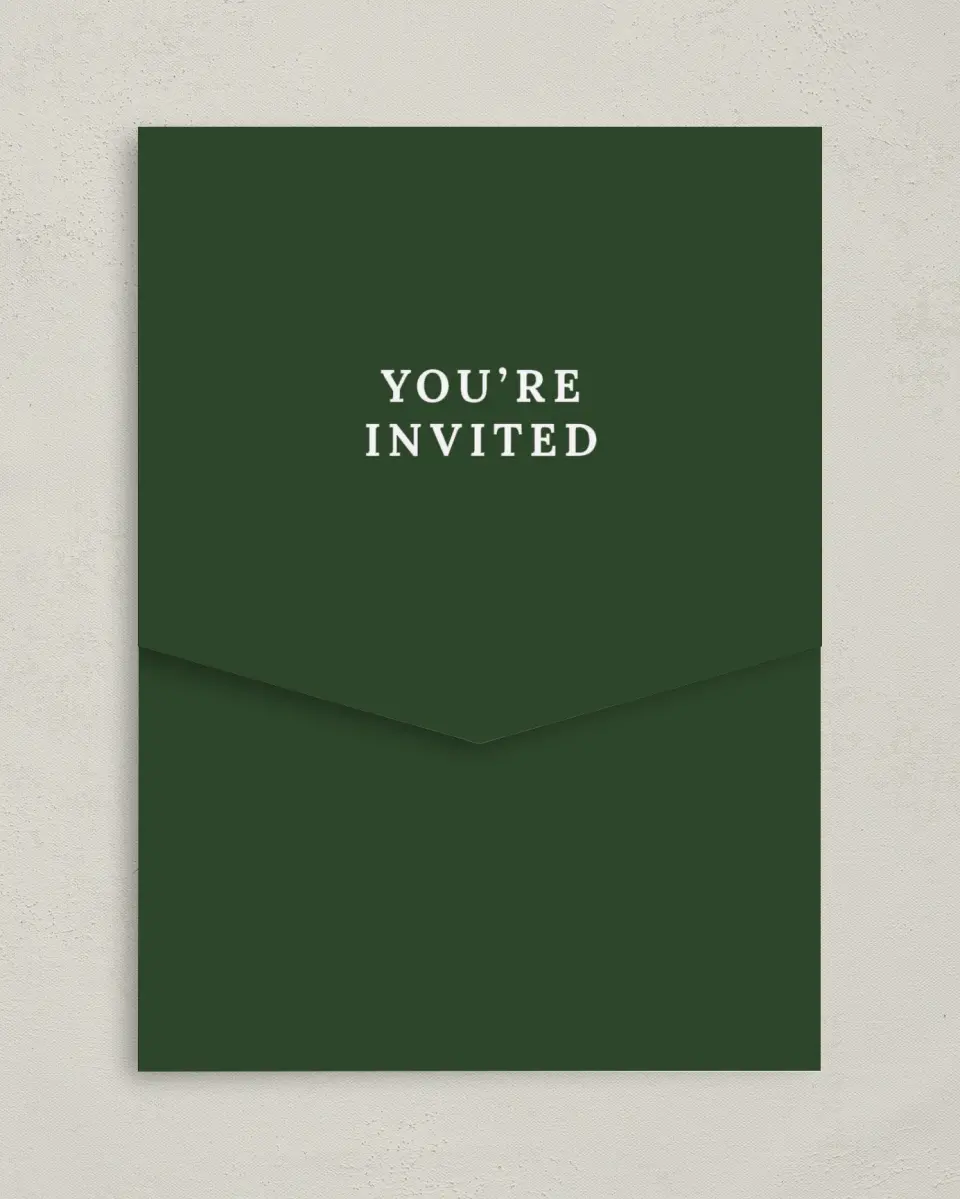 This is a 5¼" x 7¼" Folded Pocket Gala Invitation called Classic Tournament printed in full color on Premium Smooth paper