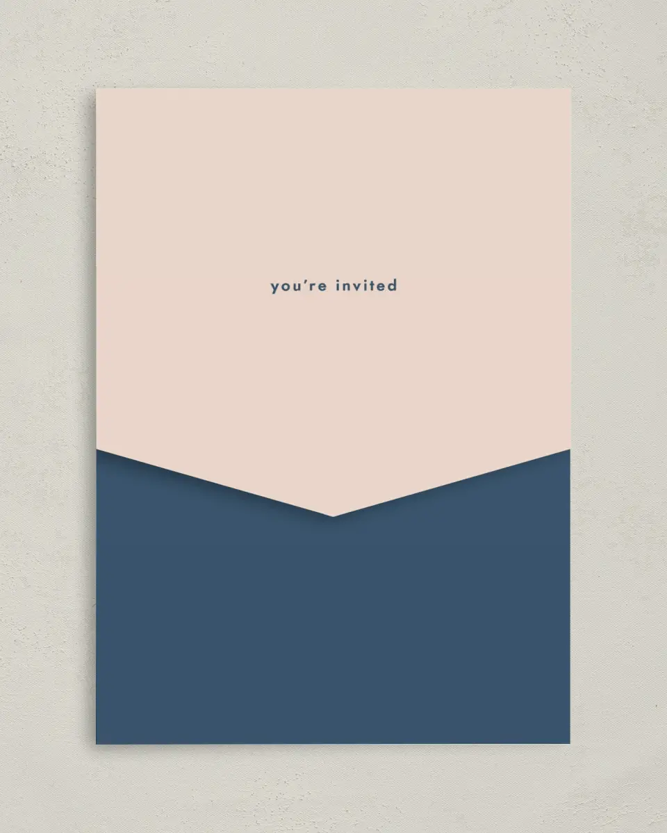 This is a 5¼" x 7¼" Folded Pocket Wedding Invitation called Our Beginning printed in full color on Premium Smooth paper
