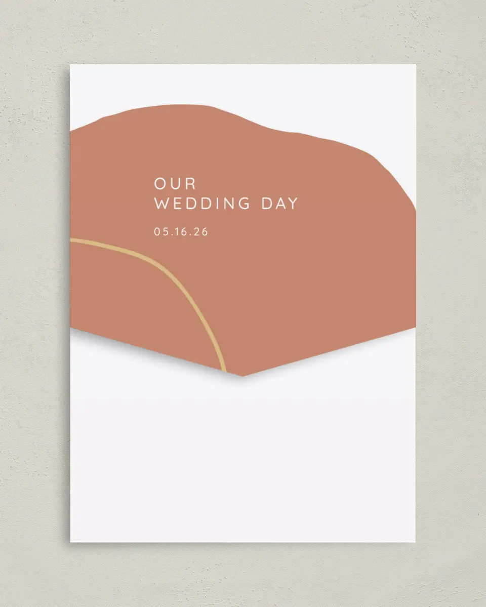 This is a 5¼" x 7¼" Folded Pocket Wedding Invitation called Contemporary Bubbles printed in full color on Premium Smooth paper