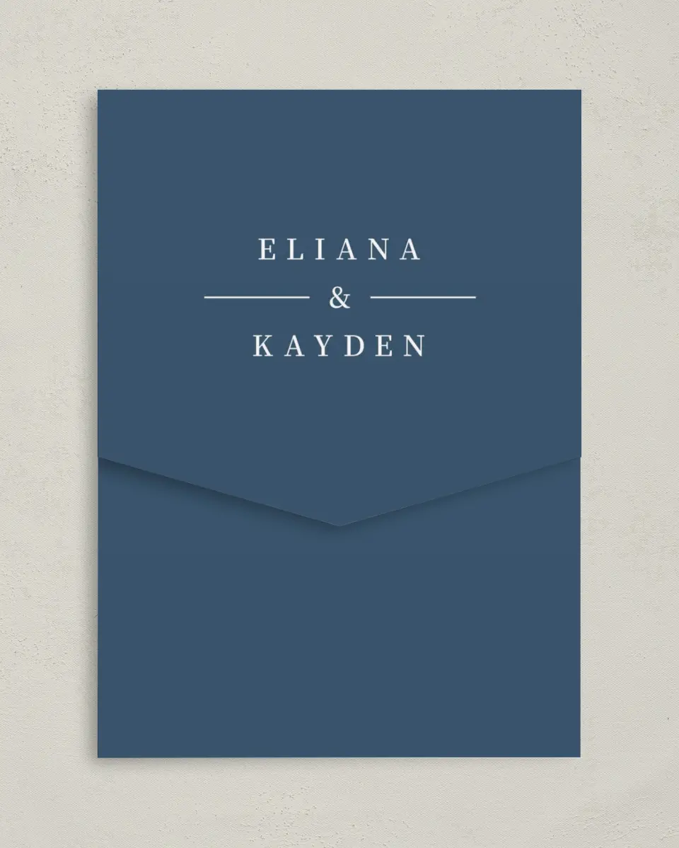 This is a 5¼" x 7¼" Folded Pocket Wedding Invitation called Perfect Peak printed in full color on Premium Smooth paper