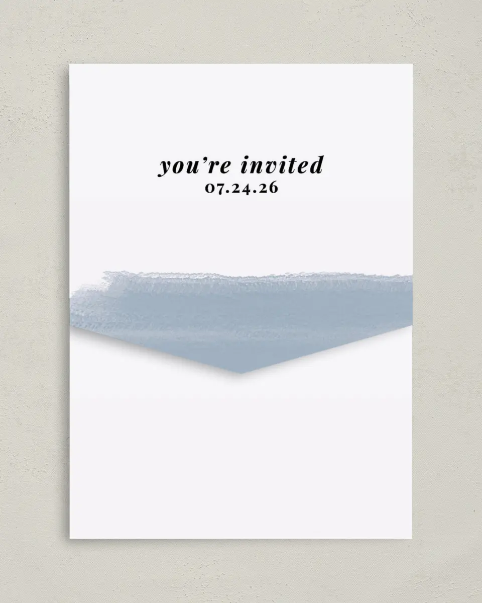 This is a 5¼" x 7¼" Folded Pocket Wedding Invitation called Favorite Place printed in full color on Premium Smooth paper