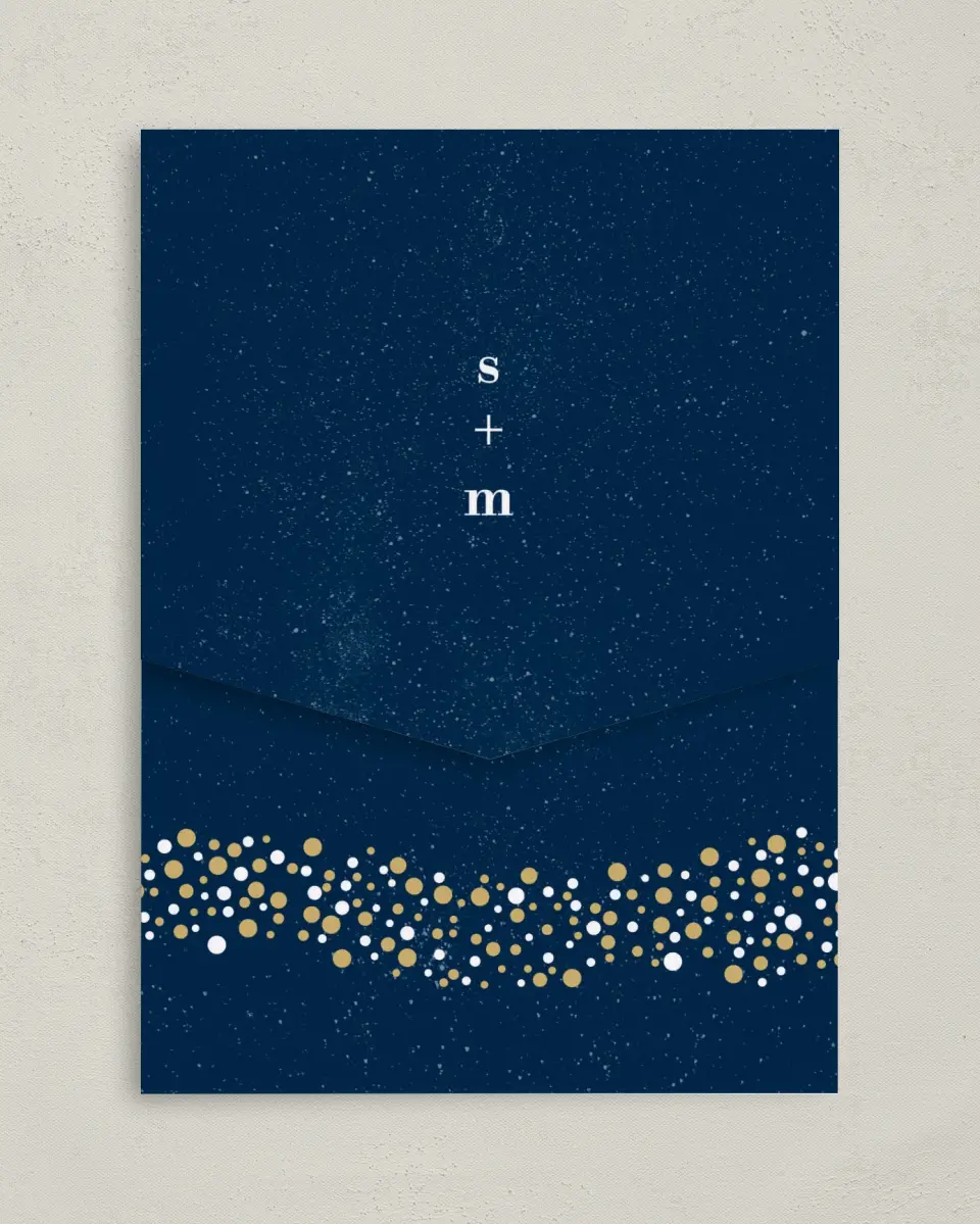 This is a 5¼" x 7¼" Folded Pocket Wedding Invitation called Modern Countdown printed in full color on Premium Smooth paper