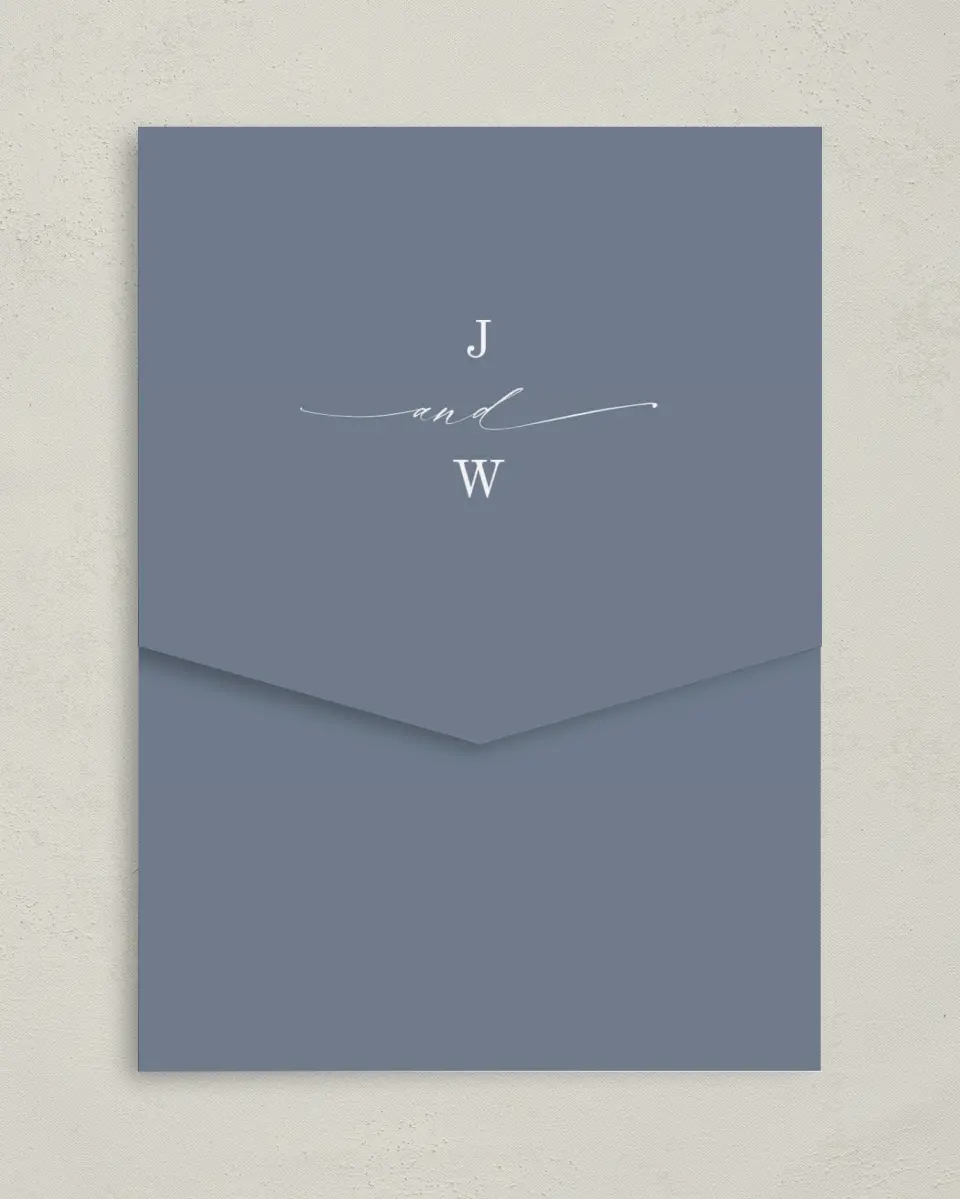 This is a 5¼" x 7¼" Folded Pocket Wedding Invitation called Natural Floral printed in full color on Premium Smooth paper