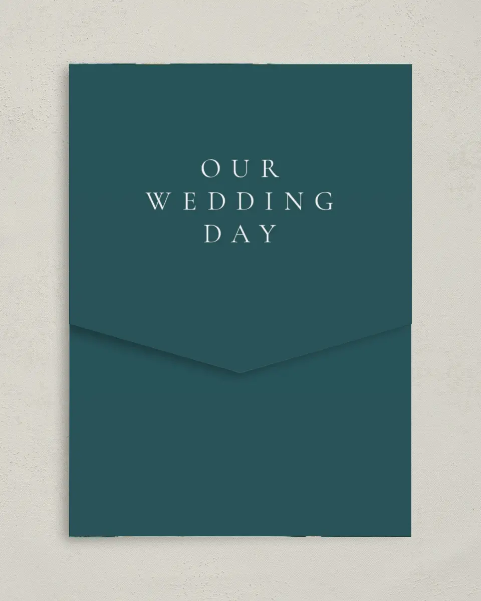 This is a 5¼" x 7¼" Folded Pocket Wedding Invitation called Rich Structure printed in full color on Premium Smooth paper