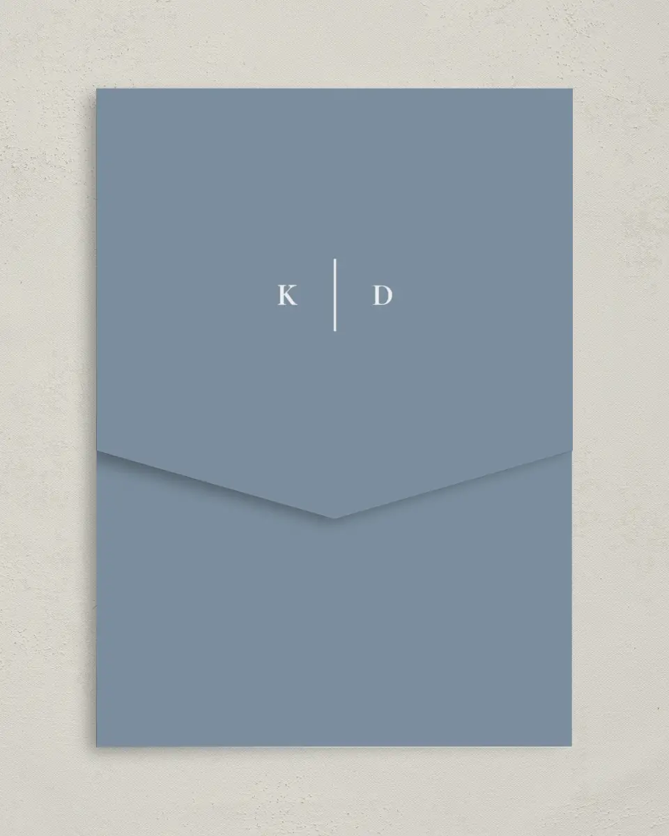 This is a 5¼" x 7¼" Folded Pocket Wedding Invitation called Fine Floret printed in full color on Premium Smooth paper