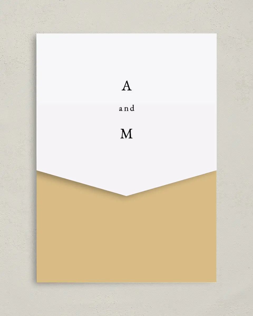 This is a 5¼" x 7¼" Folded Pocket Wedding Invitation called Charming Arch printed in full color on Premium Smooth paper