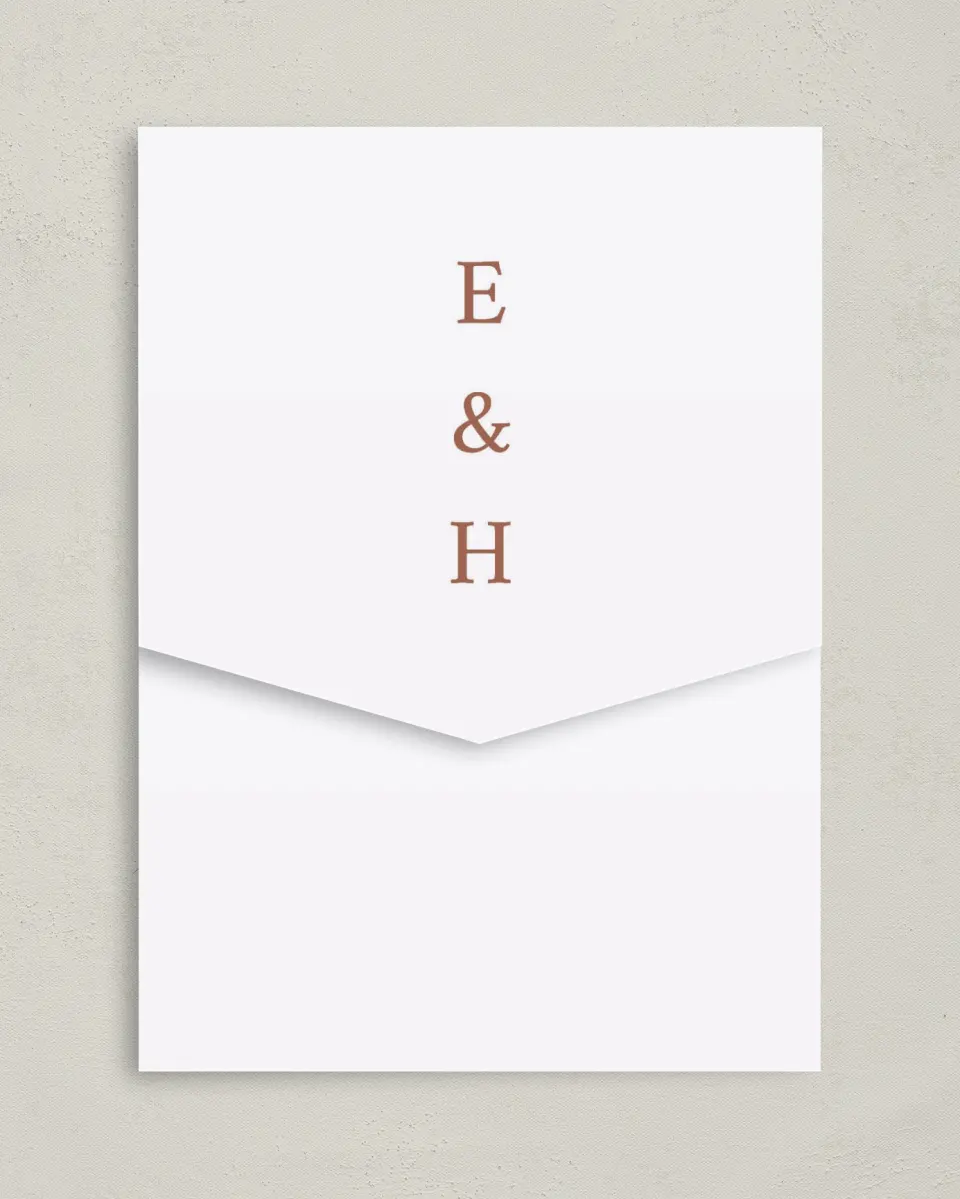 This is a 5¼" x 7¼" Folded Pocket Wedding Invitation called Timeless Truth printed in full color on Premium Smooth paper