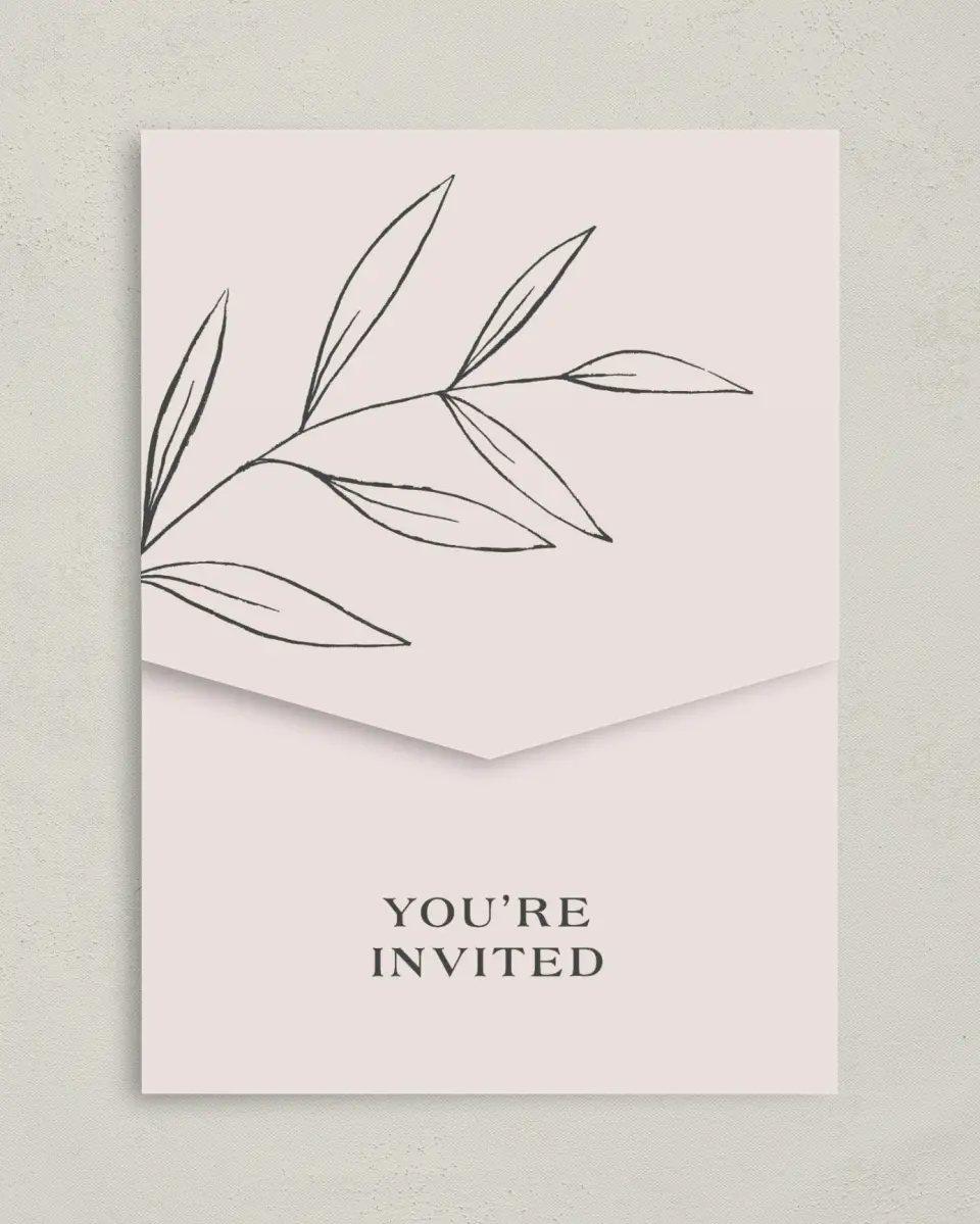 This is a 5¼" x 7¼" Folded Pocket Wedding Invitation called Dazzling Moment printed in full color on Premium Smooth paper