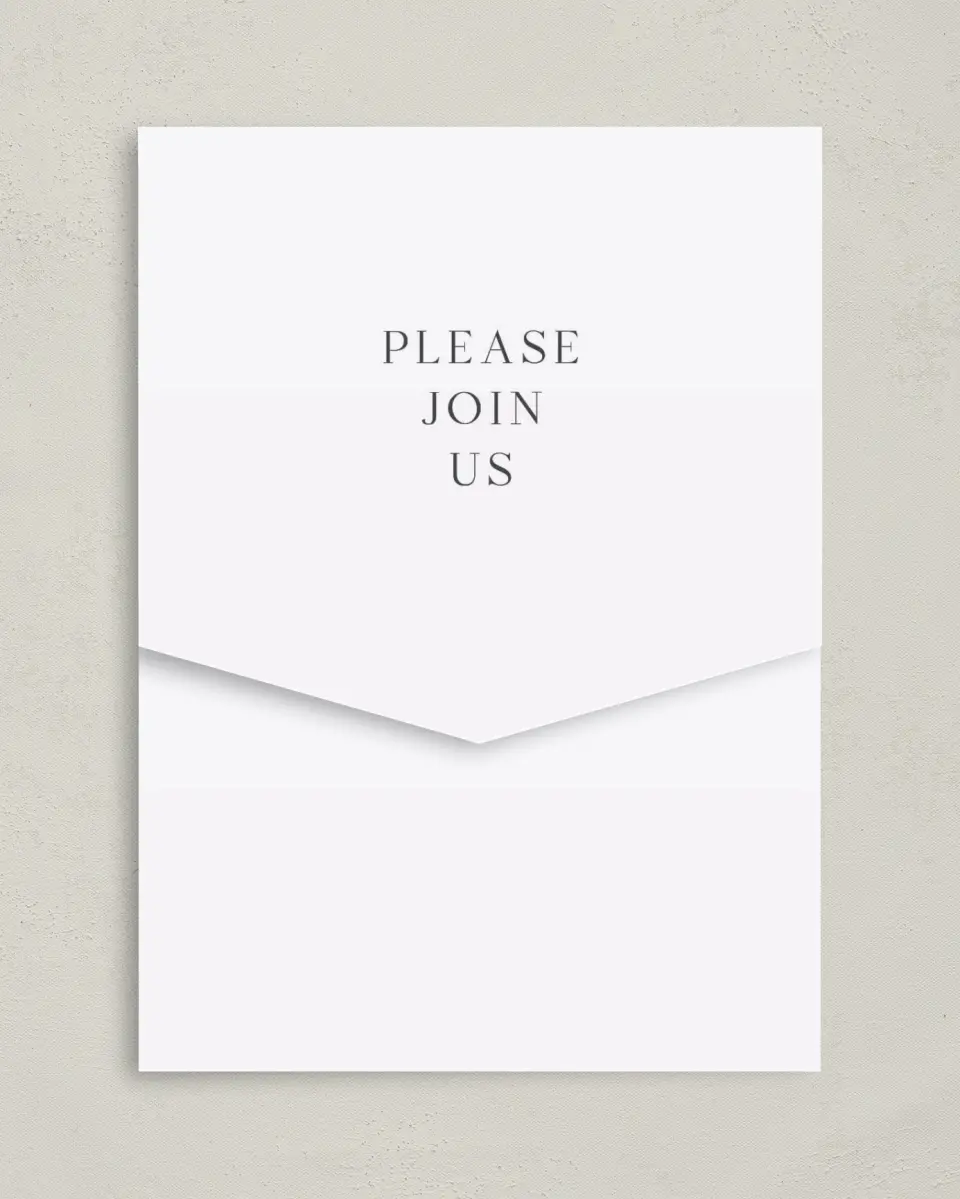 This is a 5¼" x 7¼" Folded Pocket Wedding Invitation called Leaves of Love printed in full color on Premium Smooth paper