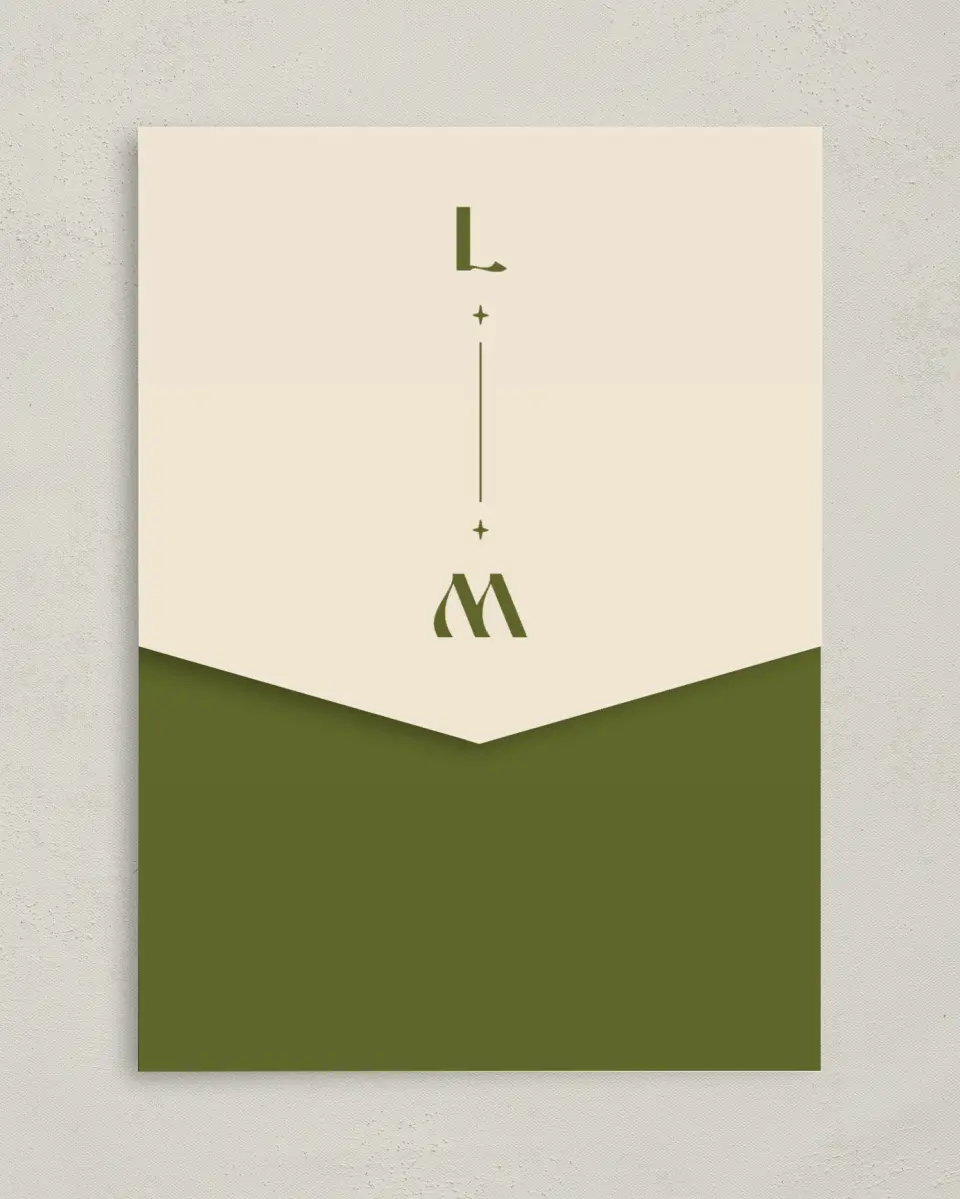 This is a 5¼" x 7¼" Folded Pocket Wedding Invitation called Desert Funk printed in full color on Premium Smooth paper