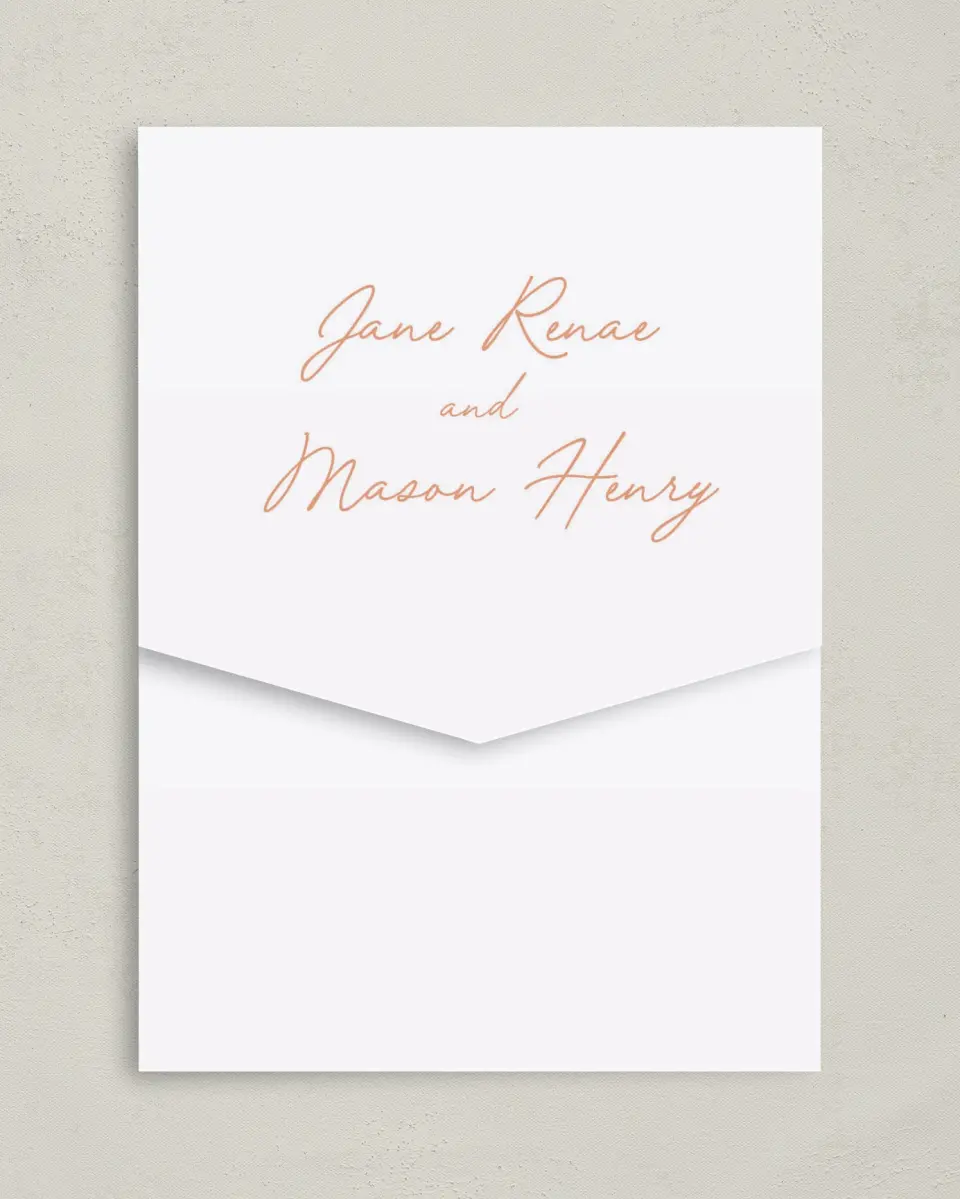 This is a 5¼" x 7¼" Folded Pocket Wedding Invitation called Warm Wildflowers printed in full color on Premium Smooth paper