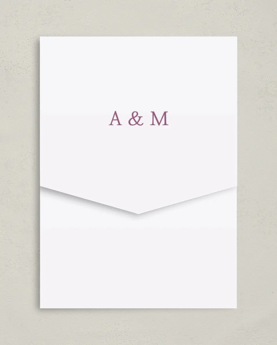This is a 5¼" x 7¼" Folded Pocket Wedding Invitation called Whimsy Fairytale printed in full color on Premium Smooth paper