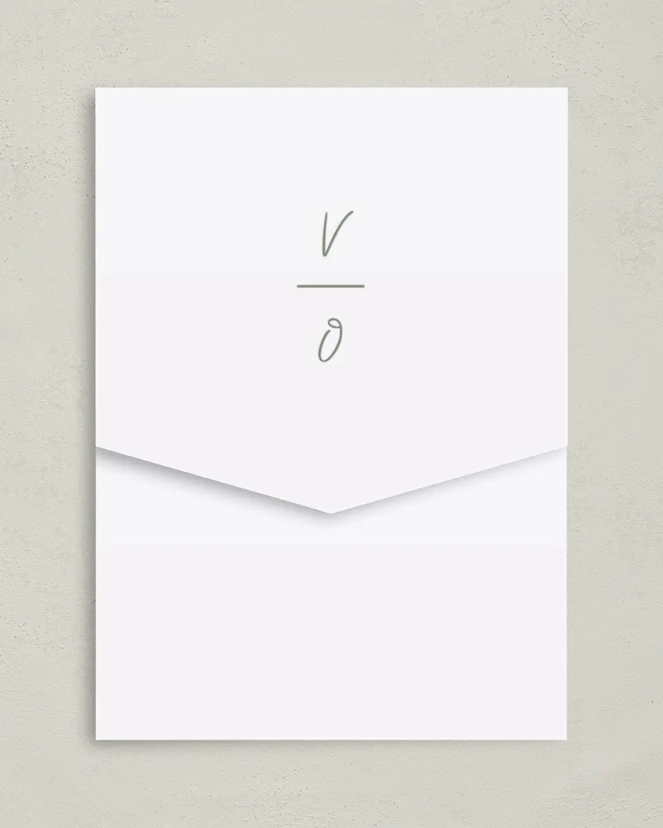 This is a 5¼" x 7¼" Folded Pocket Wedding Invitation called Hopeful Floral printed in full color on Premium Smooth paper